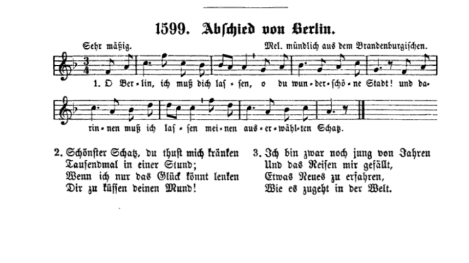 Abschied von Berlin (Melody to some German folk songs)