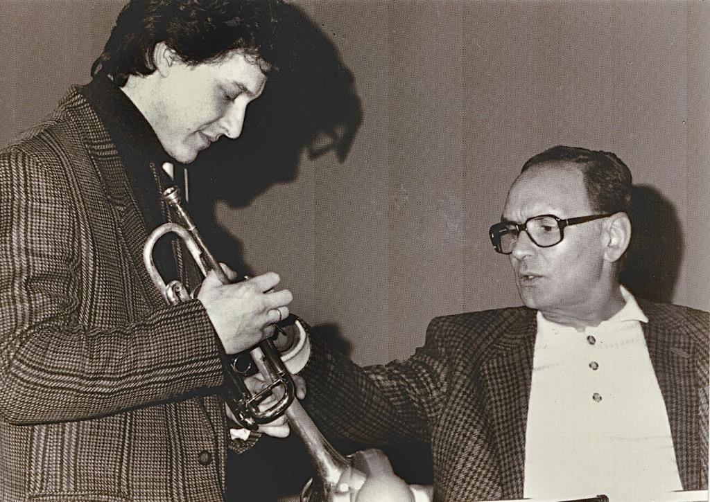 Mauro Maur & Ennio Morricone in sala di registrazione